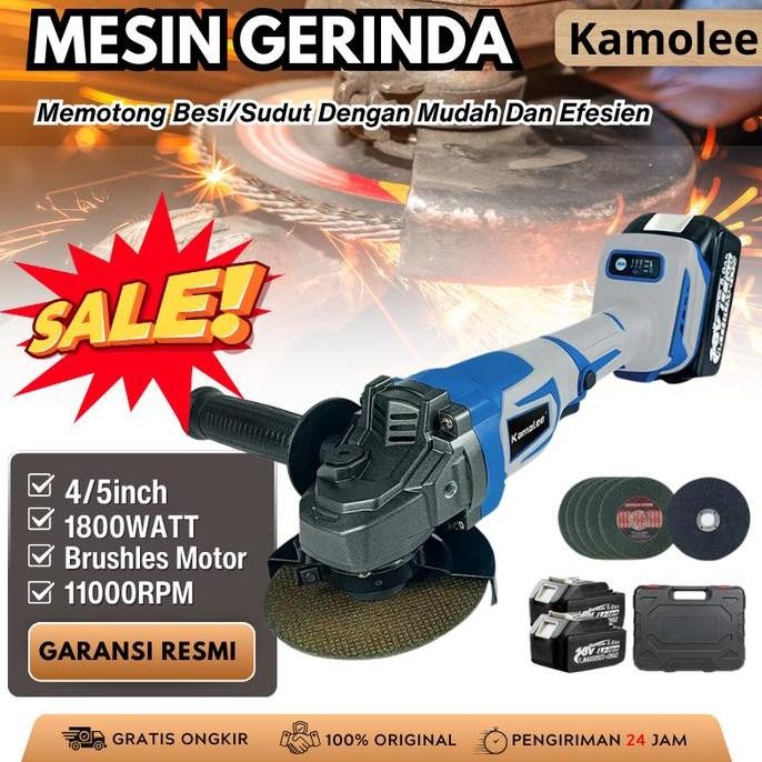 SALE KAMOLEE CORDLESS ANGLE GRINDER 4/5 INCH | GERINDA TANGAN TANPA KABEL BRUSHLESS,ANGLE GRINDER,KA