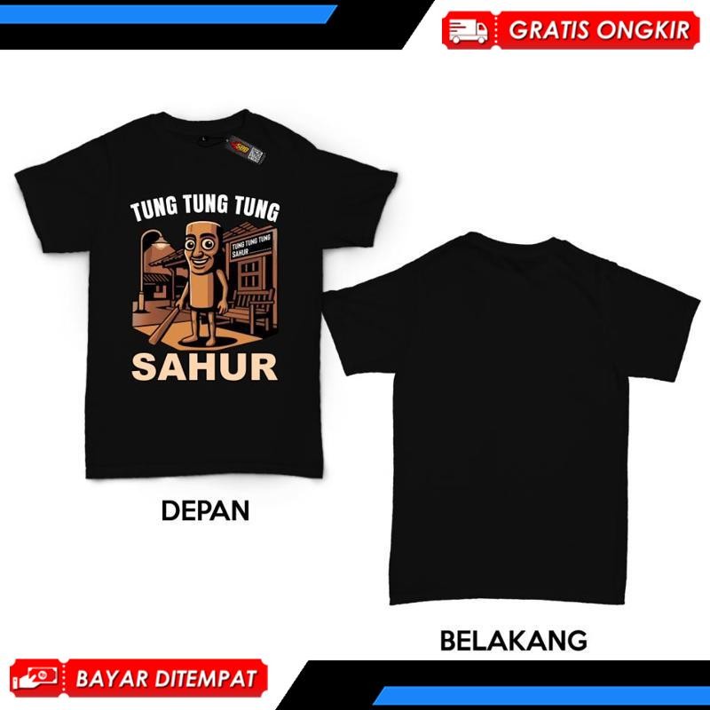(Bismillah) Baju Kaos Anak Viral Distro Anomali Tung Tung Tung Sahur Premium Laki Perempuan Rf-68