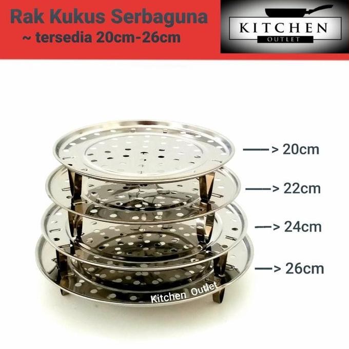 Kukus Kukusan Alat Tatakan Rak Kukus Panci Stainless Steel 22Cm