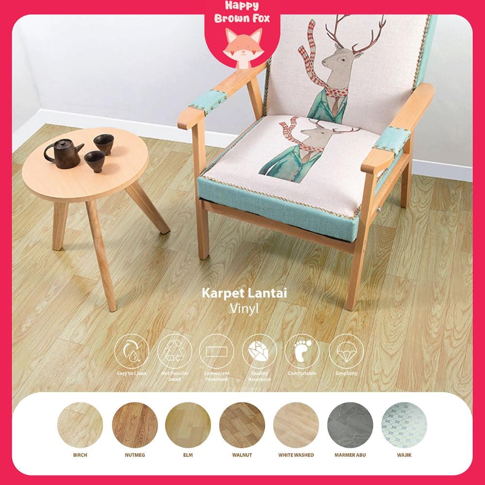 Karpet Lantai Vinyl Premium Motif Korea Parket Stiker Per 1/2Meter 50cm KLV Nugi