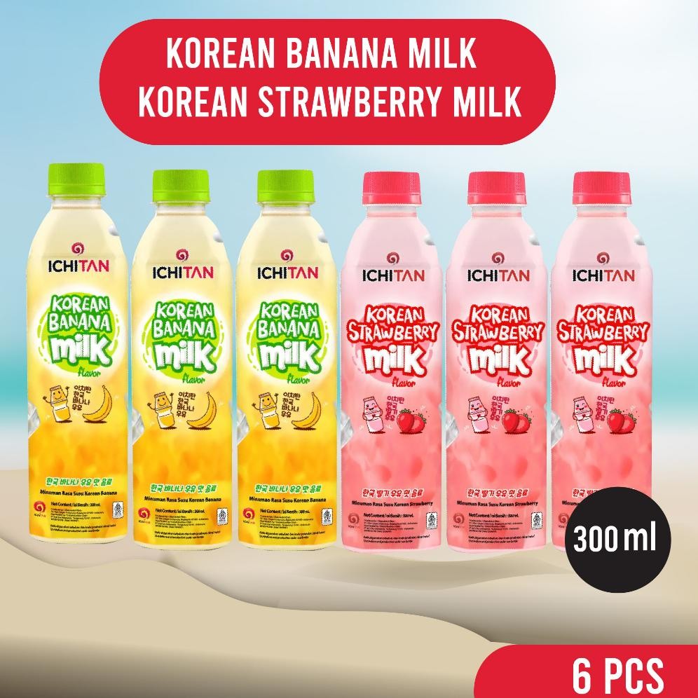 

NO_MORE Ichitan Korean Banana Milk and Ichitan Korean Strawberry Milk 250ml | Bundling 6