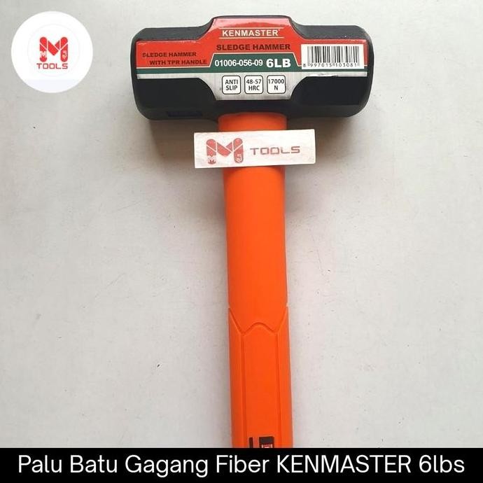 Palu Batu Gagang Fiber Kenmaster 6 Lbs / 3 Kg - Kenmaster Palu Batu Gagang Fiber / Karet - Palu Bode