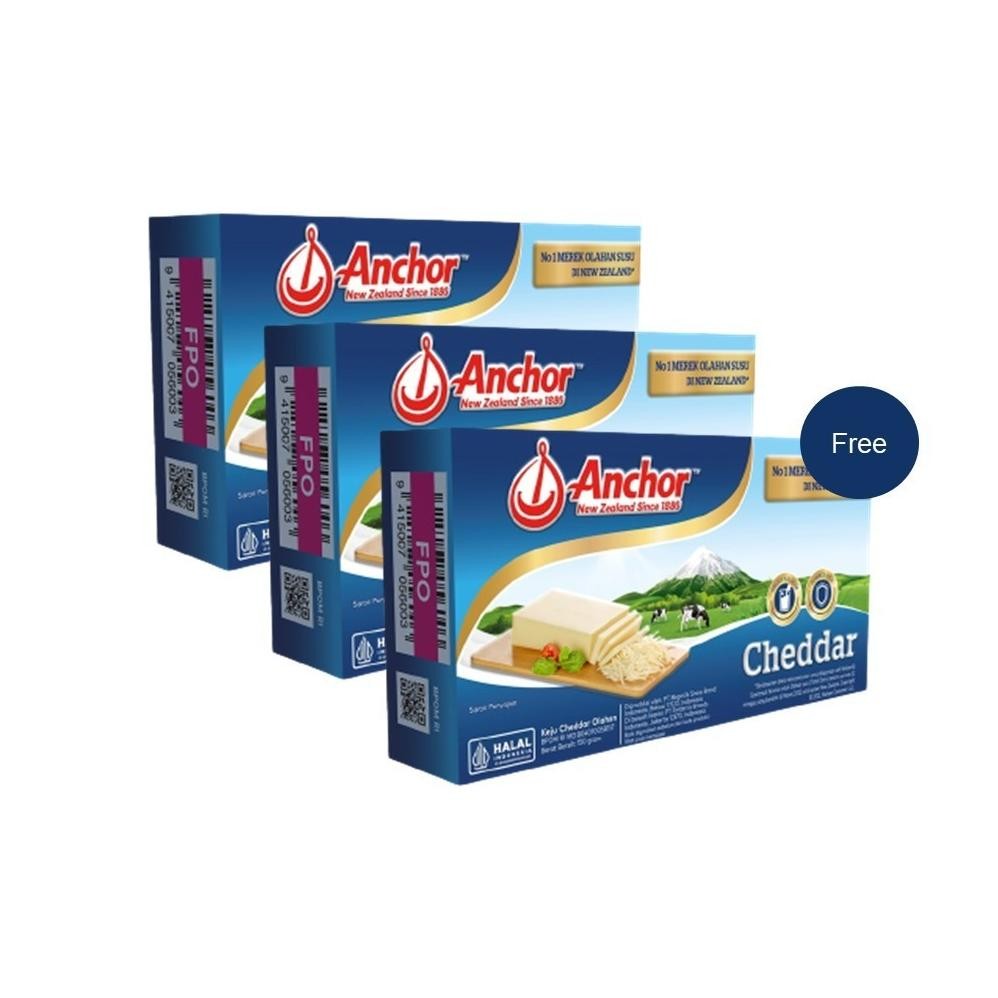 

NO_MORE Buy 2 Get 1 Anchor Cheddar Block Cheese 150 gram