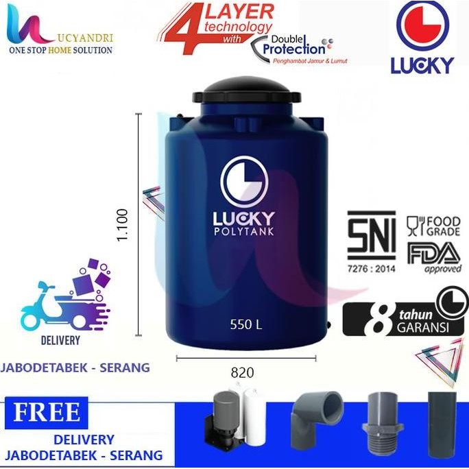Tangki Air Plastik Lucky Ls 550 Tandon Air, Toren Air, 550 L New