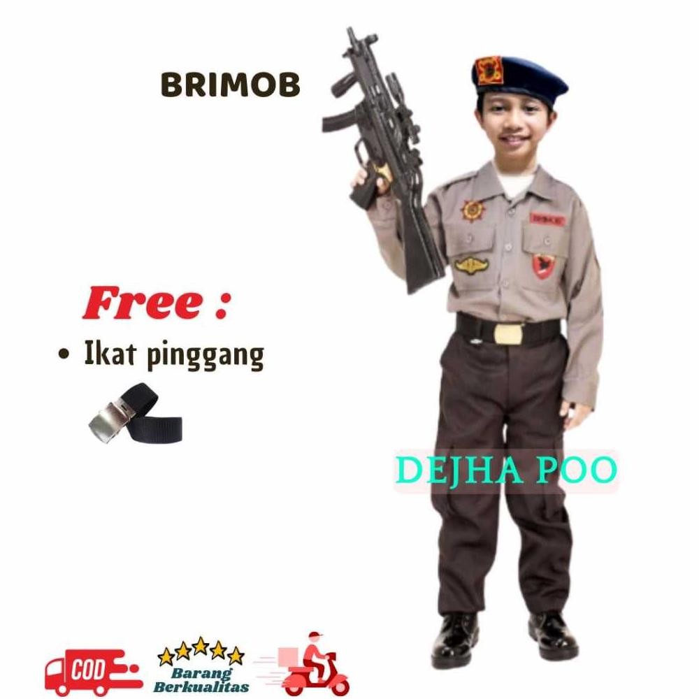 baju brimob anak laki-laki seragam polisi anak laki-laki baju profesi polisi anak pakaian anak laki-