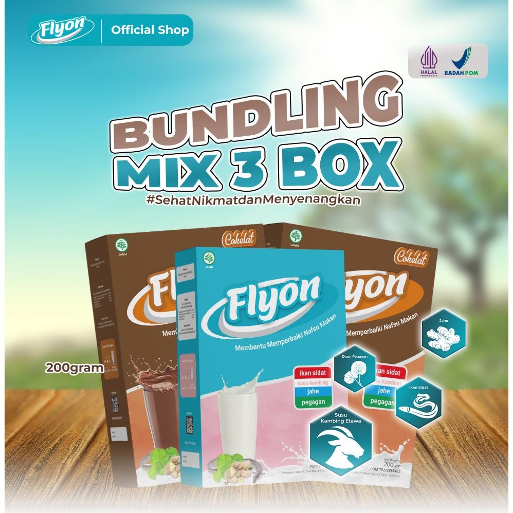 NO_MORE Susu Flyon Paket Gemoy 3 Box Isi Paket = 1 Box Flyon Original + 2 Box Flyon Coklat - Susu Fl
