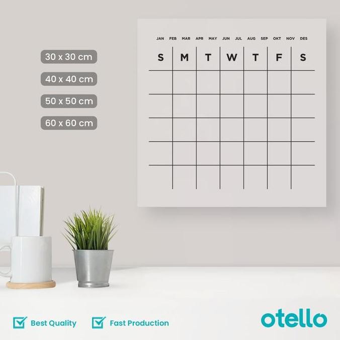 

Tersedia Otello Monthly Planner Akrilik Kalender Dinding Wall Acrylic Organizer