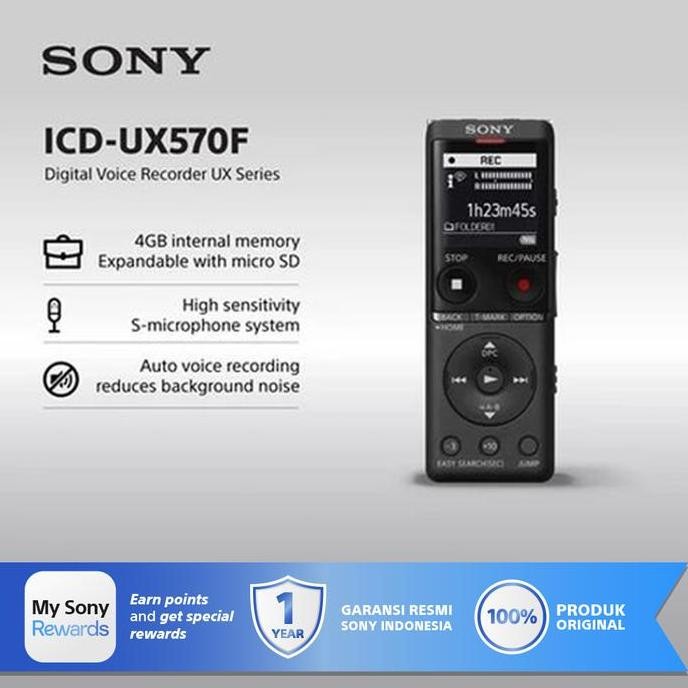 SONY ICD-UX570F Digital Voice Recorder / ICD UX570F / UX570 / UX-570