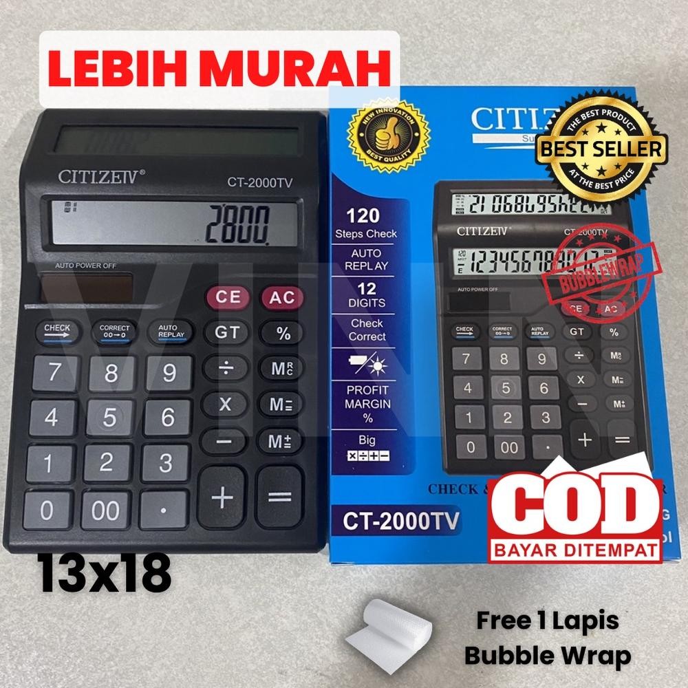 

Kalkulator 2 Layar CT-2000TV 12 Digit Murah | CITIZEIV Kalkulator Check Dual 2 Power - Calculator Dagang Besar - Kalkulator Warung Nugi