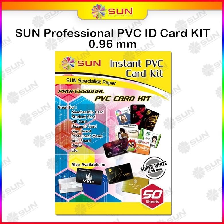 

Kertas PVC ID Card A4 PREMIUM - SUN PVC ID Card Super White 0.76, 0.96 (Isi 50 Lembar = 500 Card) ( Support epson/canon/hp/brother ori/dye/pigment/art paper ink - 664, 003, 673, 790, 810, BT5000, GT51 52, dll) Nugi