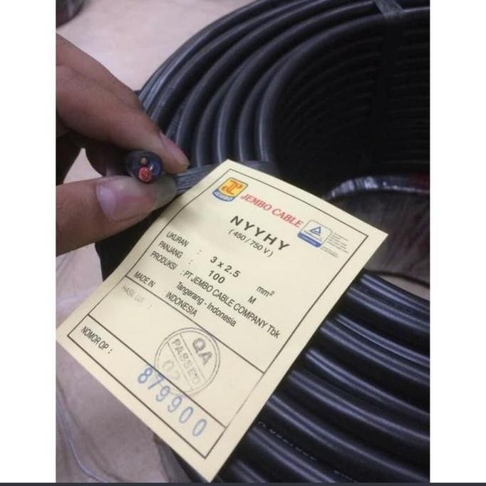 Kabel Nyyhy / Cable Nyyhy 3X2.5Mm / 3X2.5 Mm Hitam @100Meter 4 Besar New Stok
