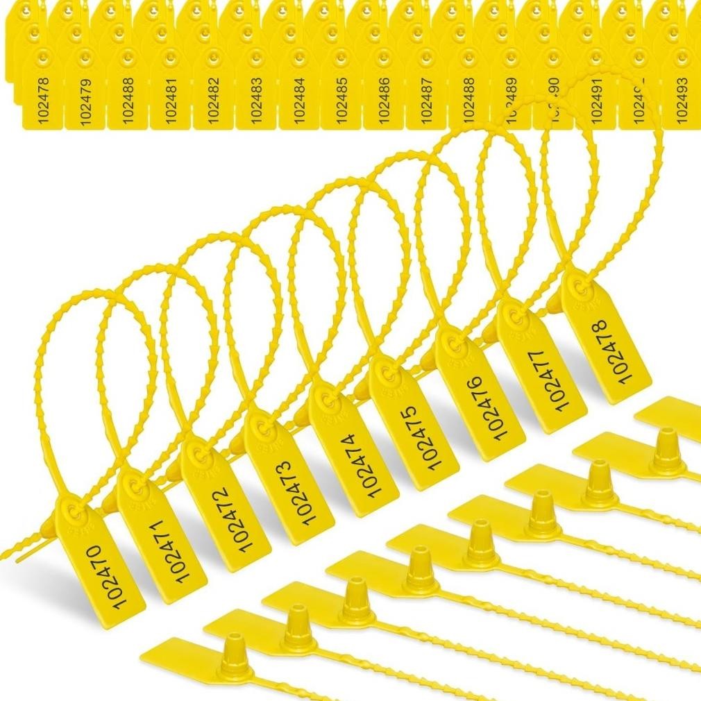 

100pcs Segel Locis Security Seal 25cm Segel Plastik Sekuriti Dengan Nomor Segel Koper Panel Container Tag Nugi