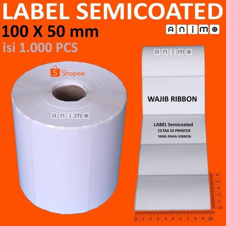 

LABEL SEMICOATED 100x50 - LABEL BARCODE 100 X 50 ISI 1000 PCS Nugi