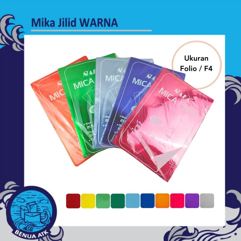 

Nafa - Mica Jilid Plastik / Mika Film WARNA Folio / F4 Nugi