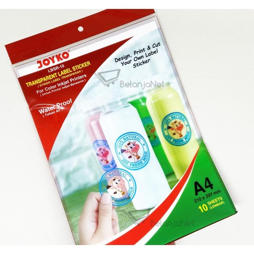 

Stiker Label Transparan | Transparent Label Sticker Joyko LBSR-10 A4 Nugi
