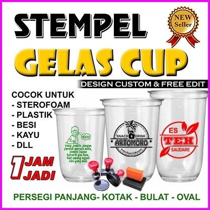 

stempel Gelas Cup / Plastik / Custom-Free Tinta Nugi