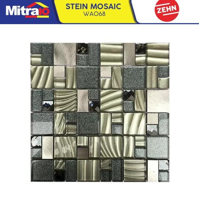 Zehn Keramik Dinding Stein Mosaic Wa068 30Cm X 30Cm X 0.8Cm Biru