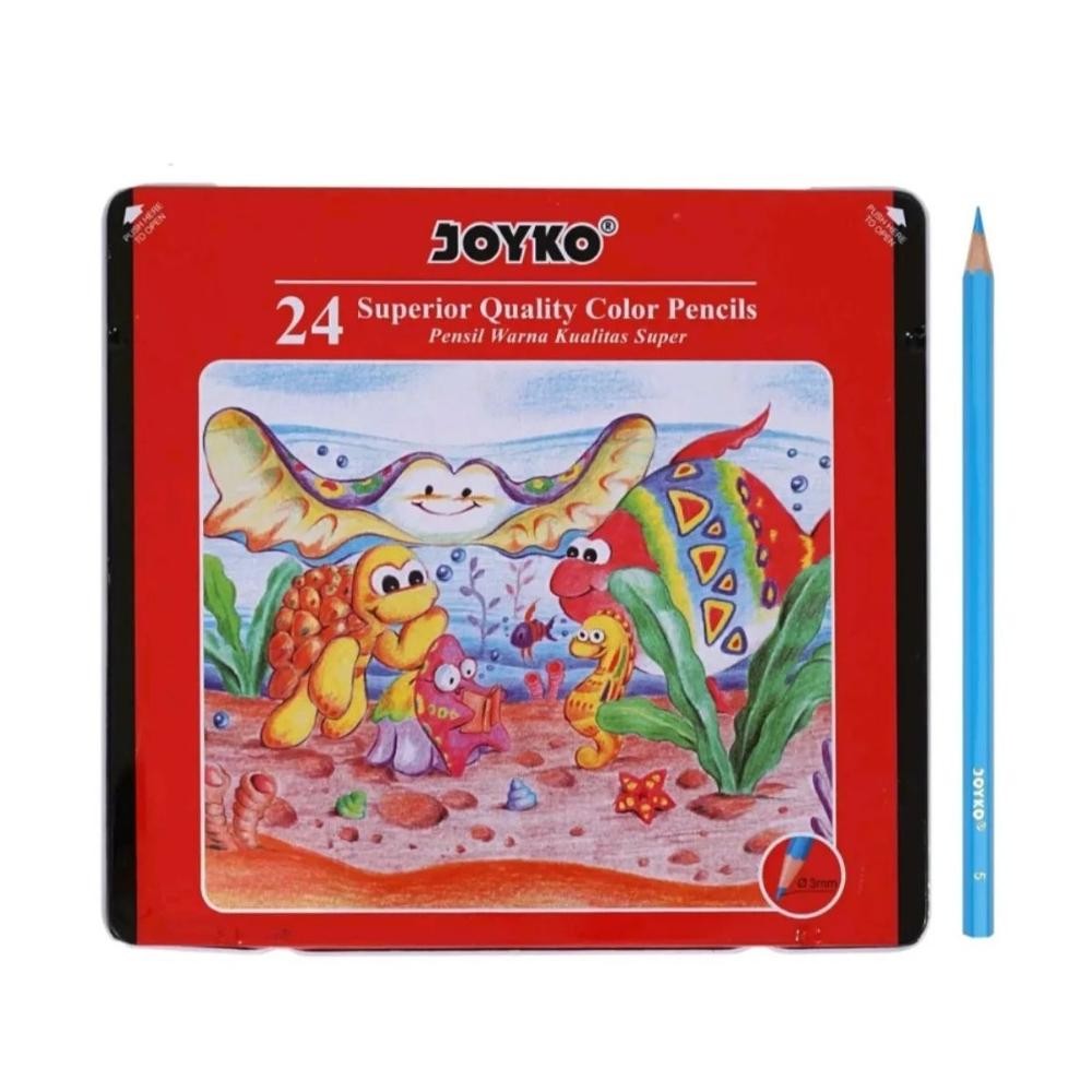 

[SET] Pensil Warna / Colored Pencils Kualitas Super 24 Warna Kaleng - Joyko MURAH Nugi