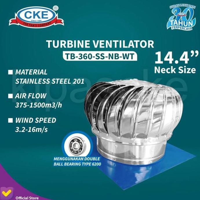 Turbin Ventilator 14 Inch Turbine Roof Ventilasi Atap Rumah Pabrik 14"