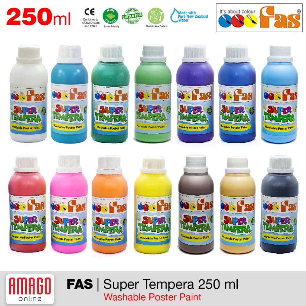 

FAS Super Tempera Washable Poster Paint Cat Lukis Cepat Kering Sekolah 250 ml - Pilih Warna Nugi