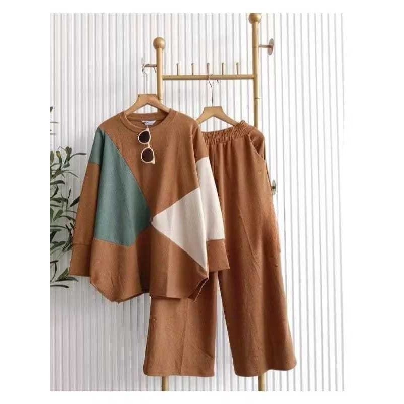 __* One Set Irene Setelan Wanita Kombinasi Crinkle Airflow *__