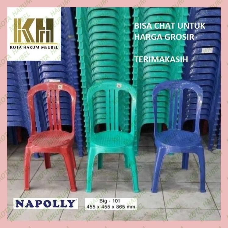 kursi plastik napolly big 101 c hijau merah biru original bandung murah kuat berkualitas harga parta