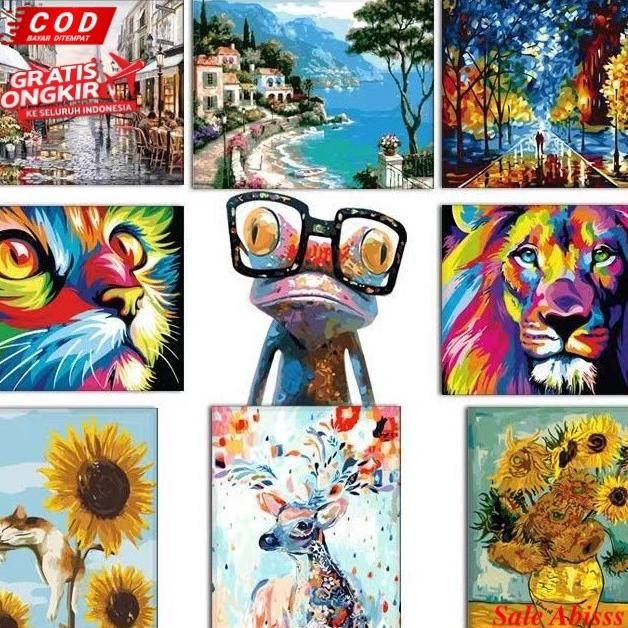 

DIY CANVAS PAINTING BY NUMBER KIT DIGITAL OIL PAINTING DIY PAINT BY NUMBER LUKISAN 40X50CM / PAINTING KIT NO FRAME Nugi