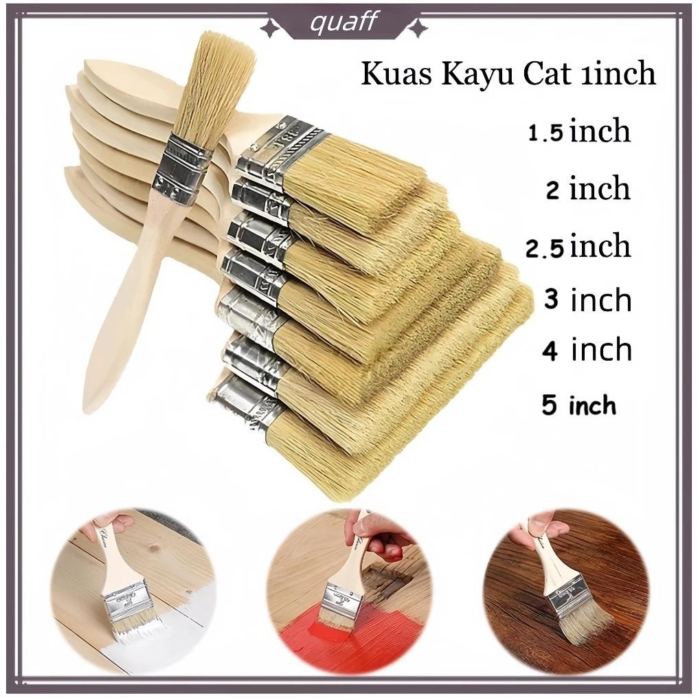 

12PCS /1 LUSIN Kuas Cat 1inch 1.5inch 2inch 2.5inch 3inch 4inch 5inch /Kuas Cat Gagang Kayu /Paint Brush Gagang Kayu Serbaguna Besi Tembok /Kuas Cat Cet Besi Nugi