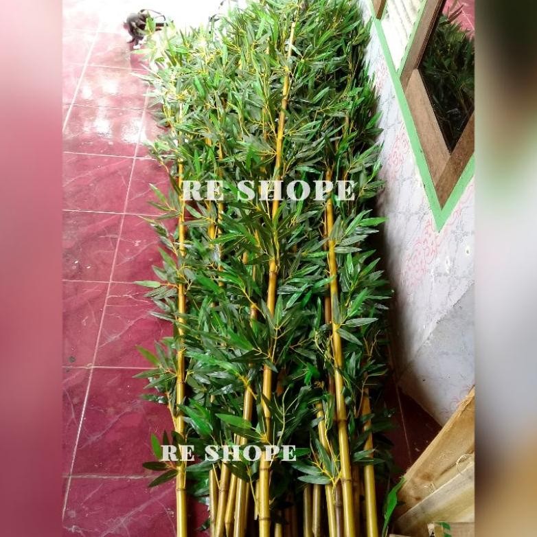 partisi batang bambu tinggi 1,7mtr/bambu hias artificial/batang bambu pohon bambu dekorasi Nugi