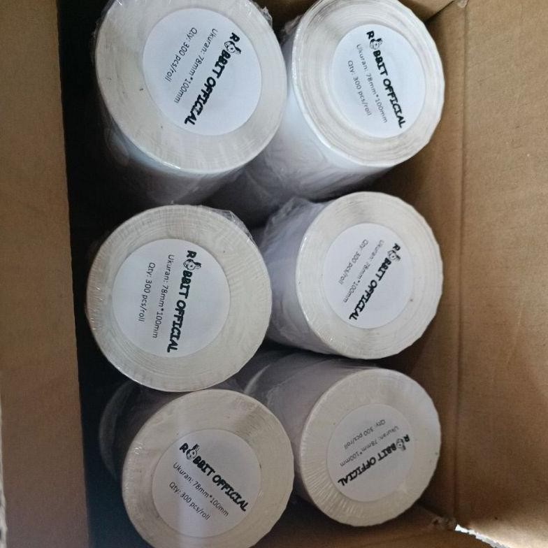

Promo 1 Box Label Thermal 78x100MM 300 Pcs isi 12 Roll Nugi