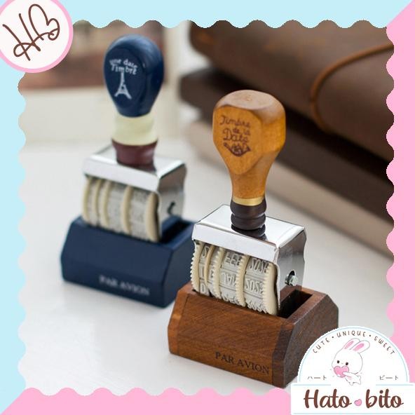

Retro date stamp vintage wooden aesthetic stempel tanggal bulan tahun kayu HB1392 Nugi