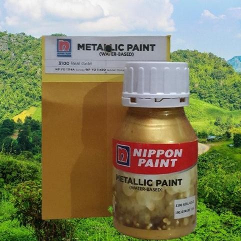 

NIPPON PAINT METALLIC PAINT (WATER BASED) 3100 REAL GOLD (READY) Nugi