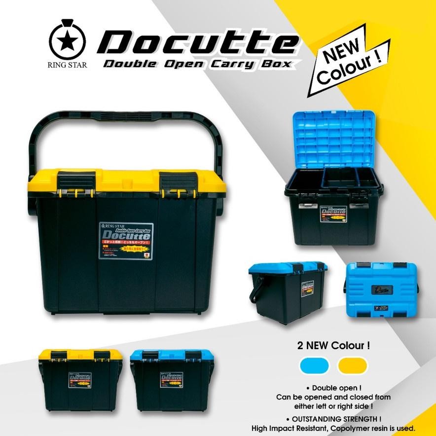 Tackle Box Docutte Double Open Carry Box Tahan Guncangan