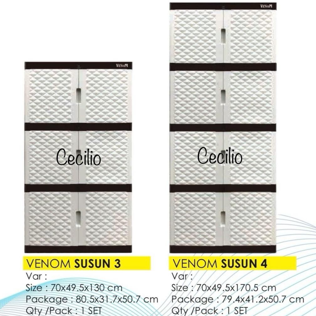 [TABITHA] Lemari Plastik Tabitha Polos Termurah - 3 Dan 4 Susun Jumbo Nugi