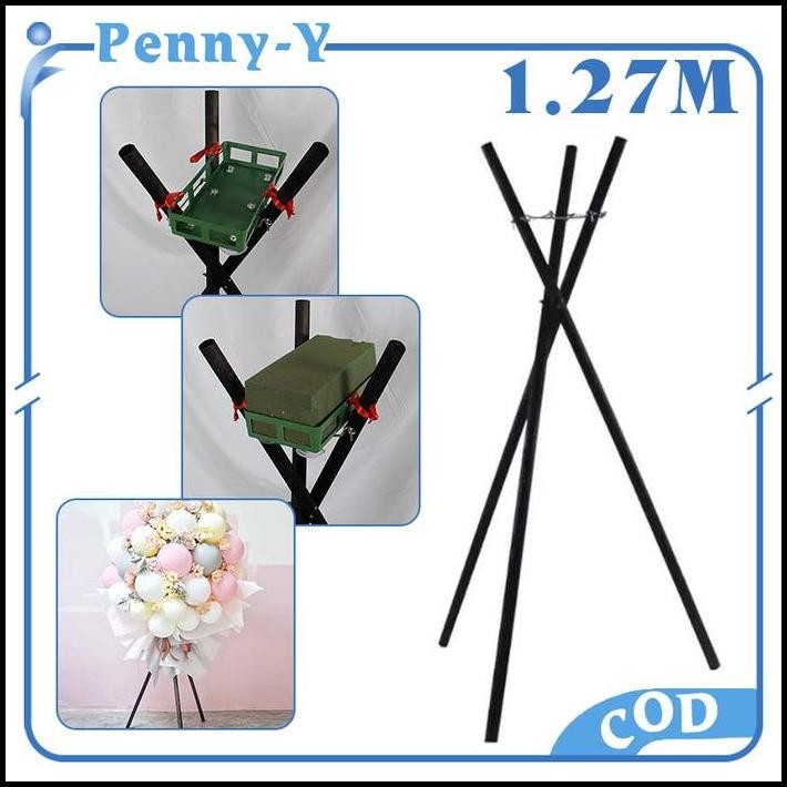 127cm Tripod Flower Standing Wooden stand flower Kayu Standing Flower
