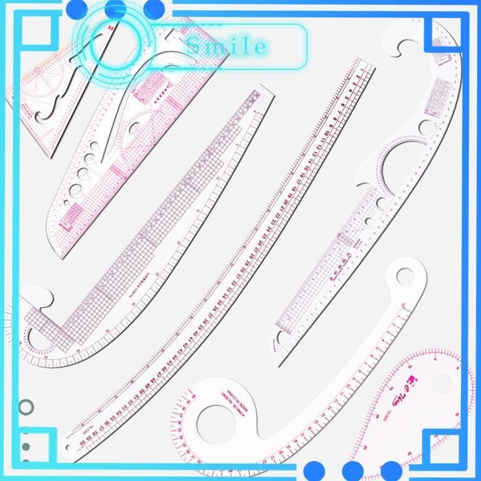 

MT Penggaris Jahit Transparan Clear Measuring Tailor Ruler 7 Pcs / Set