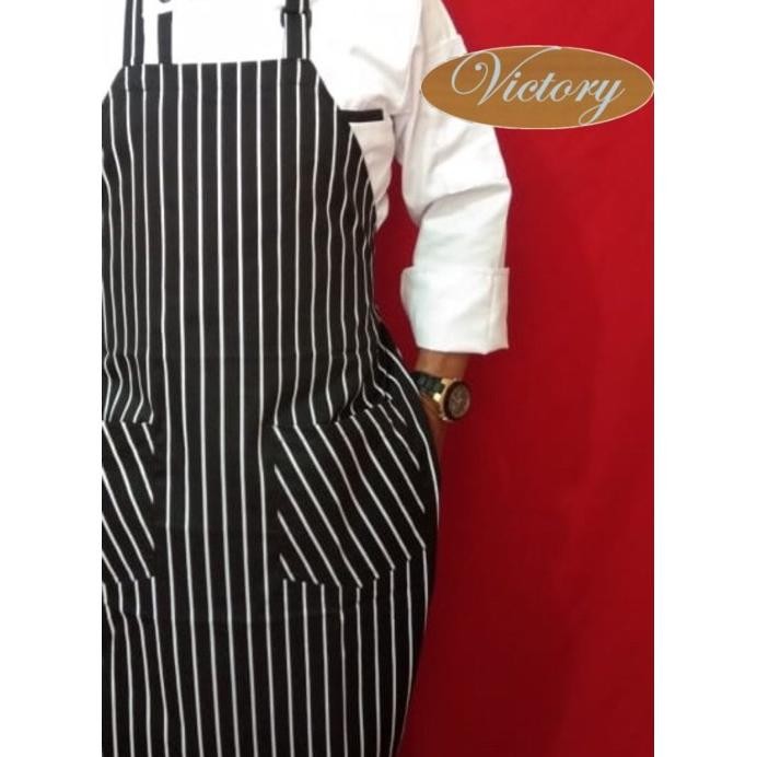Celemek Masak Apron Masak Motif Garis Celemek Kain Motif Garis