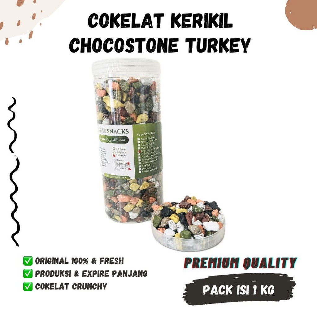 

COKELAT KERIKIL 1kg Turki Coklat Turkey Krikil Turky Cokil Batu Susu Choco Stone Chocolate Arab
