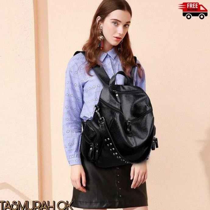 Tas Ransel Wanita Import Kulit Tebal Premium Bag Cewek Backpack Ori