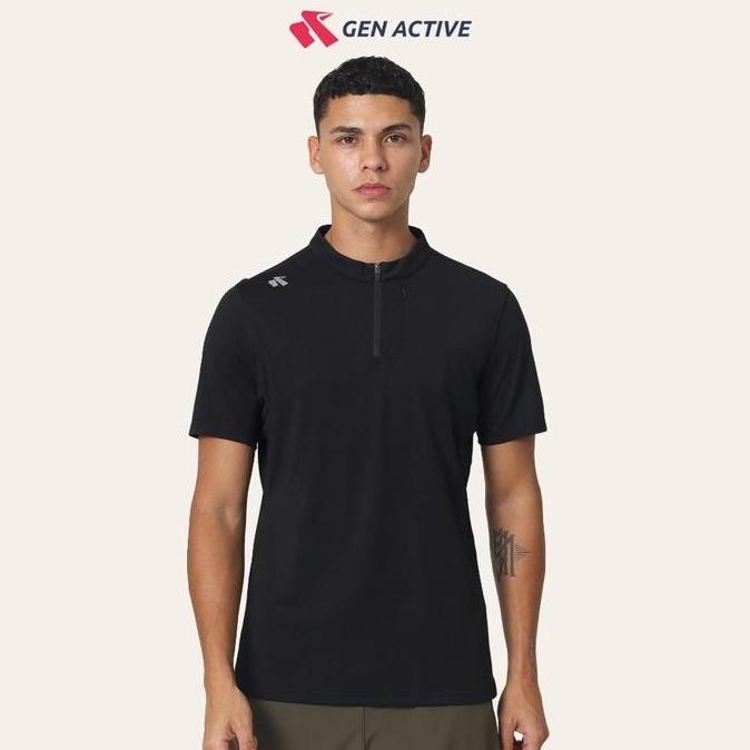 GEN ACTIVE Kaos Olahraga Pria Kaos Mockneck Quick Dry Baju Olahraga Dry Fit Sport Gym Fitness Tenis 