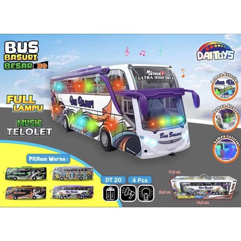 Is75 Mainan Mobil Bus Basuri Jumbo / Mainan Miniatur Bus Oleng Basuri Viral