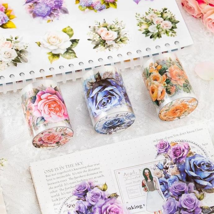 

Washi Tape Selotip Transparan Motif Bunga Cantik Scrapbook 2 Meter