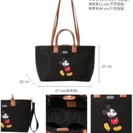 Gracegift Mickey Mouse Canvas Tote Bag Small Black