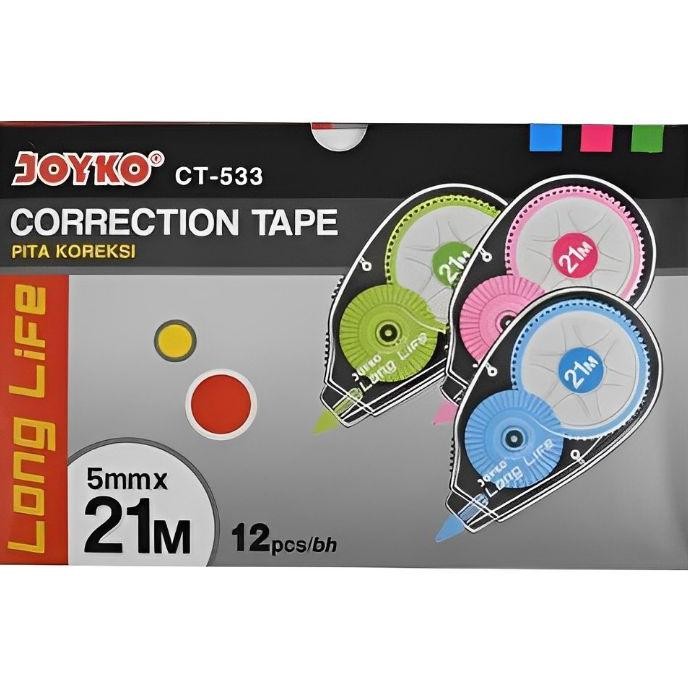 

Correction Tape Joyko Ct533 21Meter 12Pcs