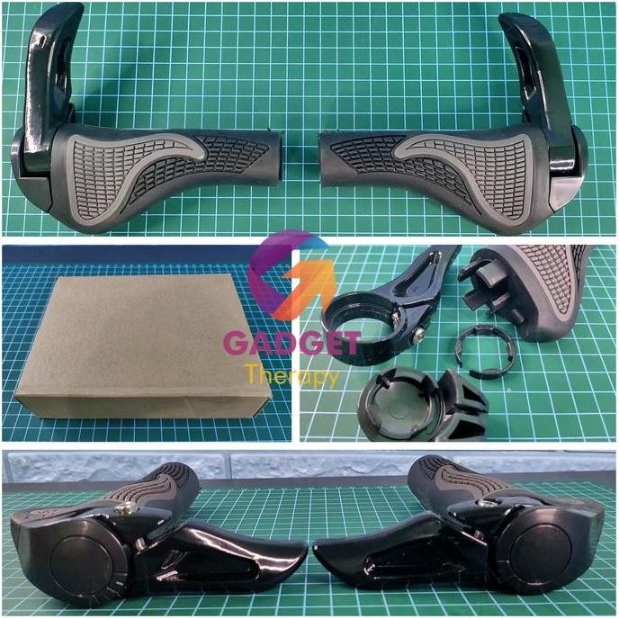 TaffSPORT Set Hand Grip Tanduk Gagang Stang Sepeda MTB Gunung Balap
