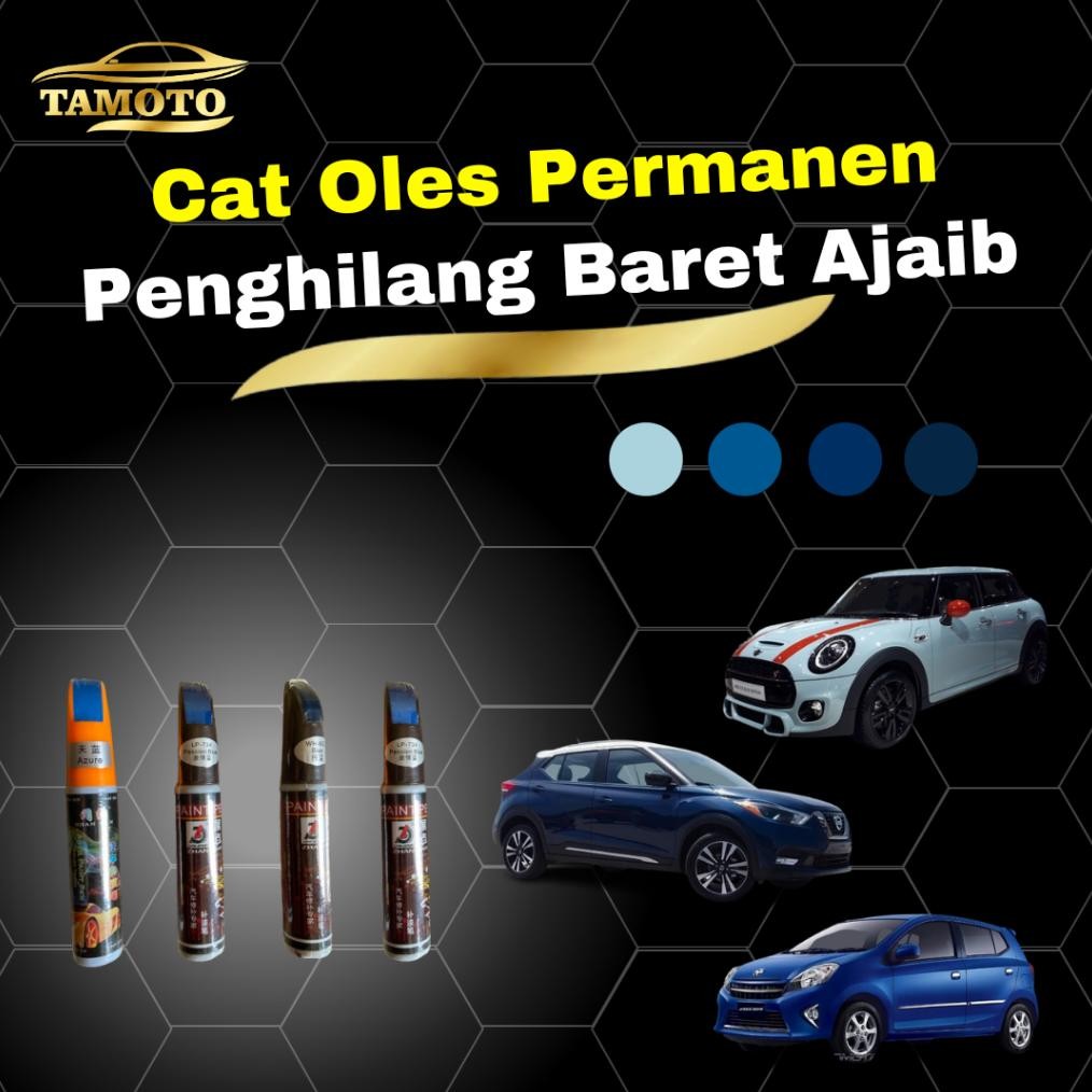 Spidol baret Cat oles penghilang lecet motor mobil original warna biru metalik / cat anti baret perm