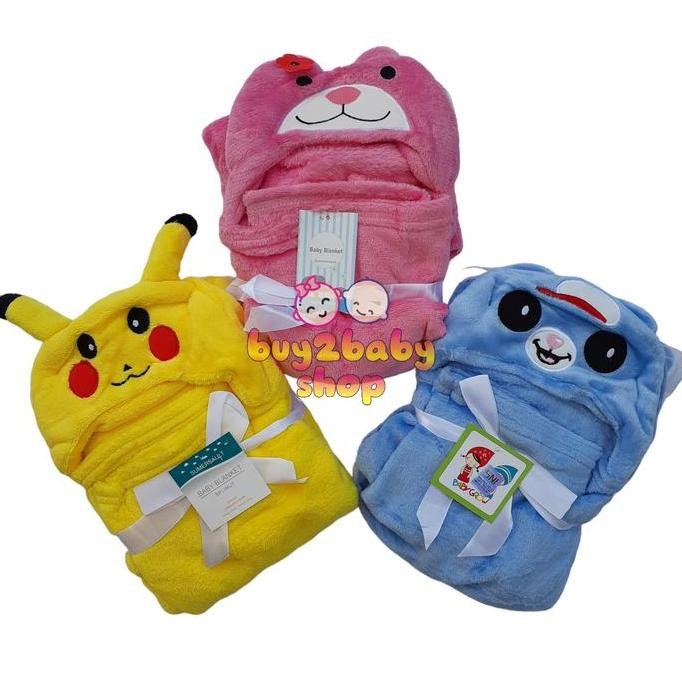 Selimut Bulu Topi Karakter Baby Blanket LL