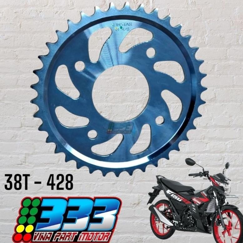 GIR GEAR BELAKANG SUZUKI SATRIA FU 150 FI INJEKSI 38T - 428 ORIGINAL