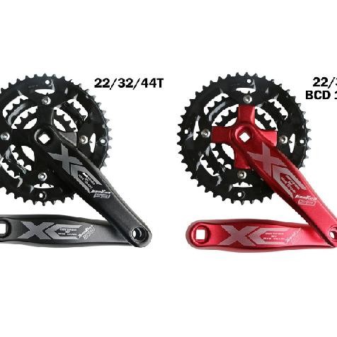 Jiankun Xc Crankset Triple Crank 170 Mm Square Kotak Bcd 104