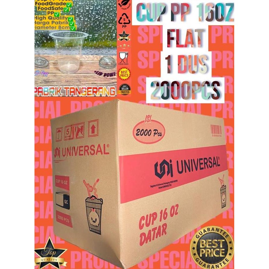 Gelas plastik 16 oz / Cup PP 16 oz / Cup plastik 16 oz / isi 2000 pcs